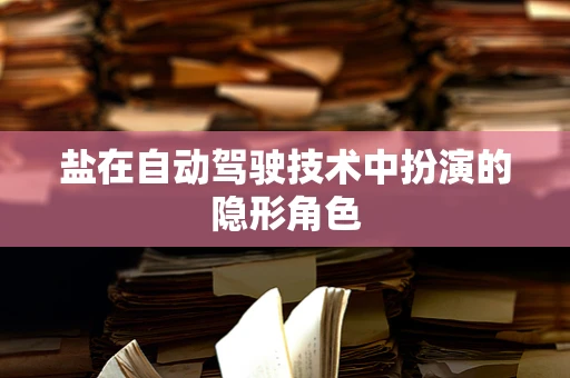 盐在自动驾驶技术中扮演的隐形角色