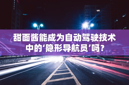 甜面酱能成为自动驾驶技术中的‘隐形导航员’吗？