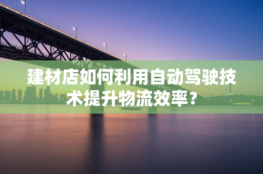 建材店如何利用自动驾驶技术提升物流效率？